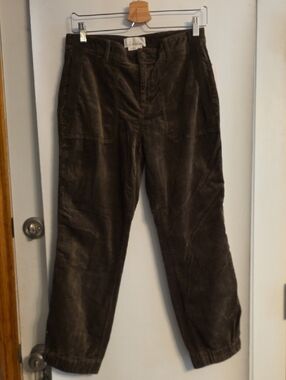 Anthropologie Women's Dark Brown Corduroy Trousers